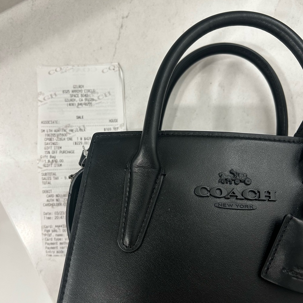 Coach Black Andrea CarryAll Leather Satchel